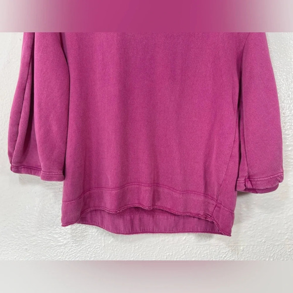 Anthropologie Pink Round Neck 3/4 Sleeve Pullover Sweatshirt Women’s XS - Picture 5 of 11